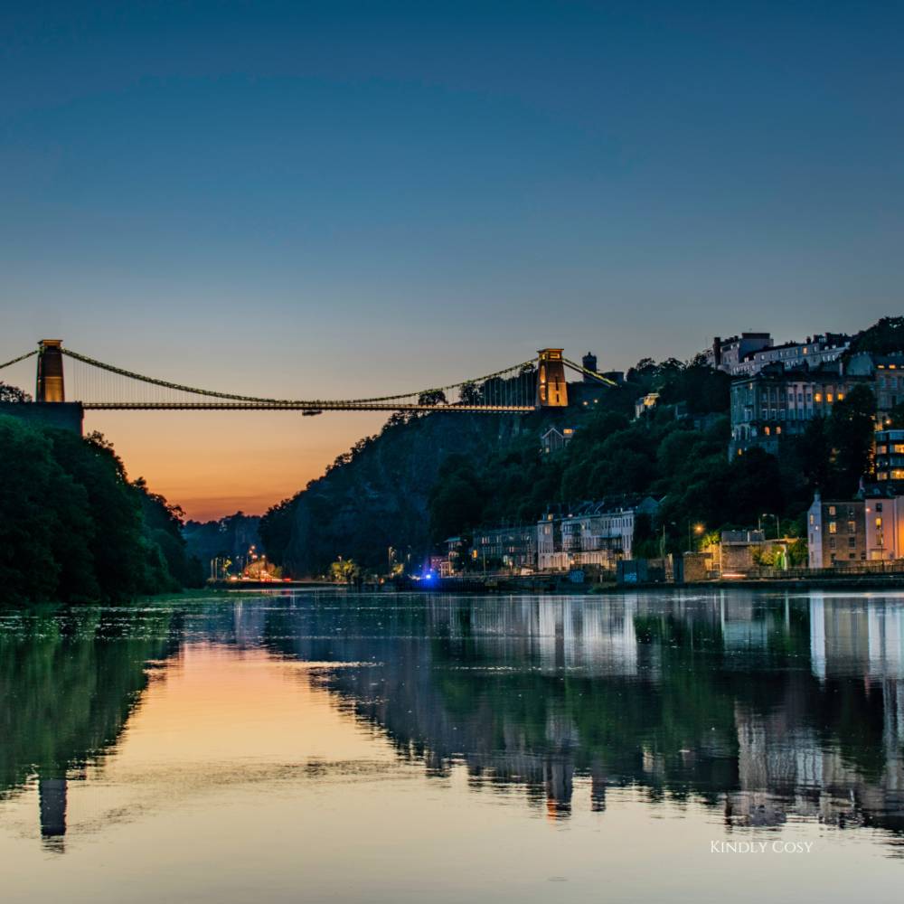 Bristol Suspension Bridge cosy night with soft lighting